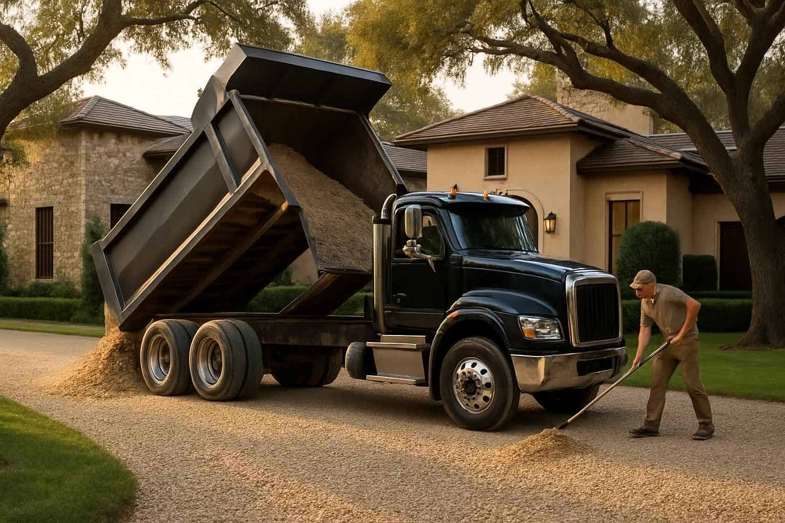 Crushed Rock Spreading in Cypress Mill Texas