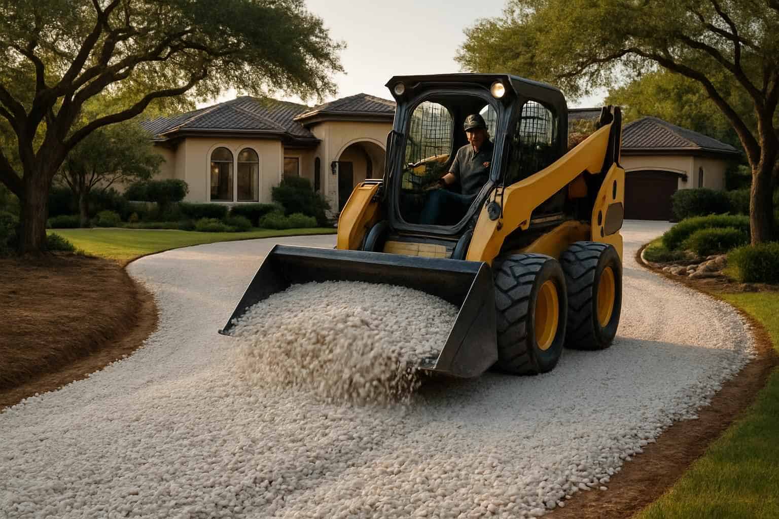 Crushed Rock Spreading in Horseshoe Bay Texas