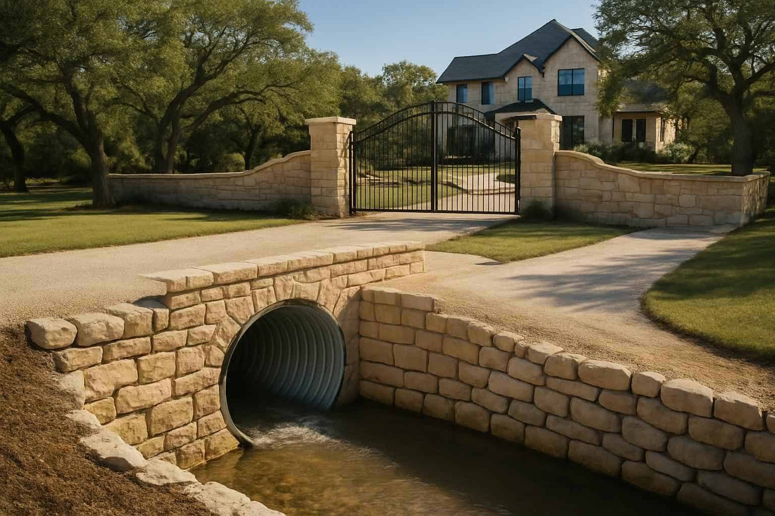 Culvert Install at Entrance in Boerne Texas