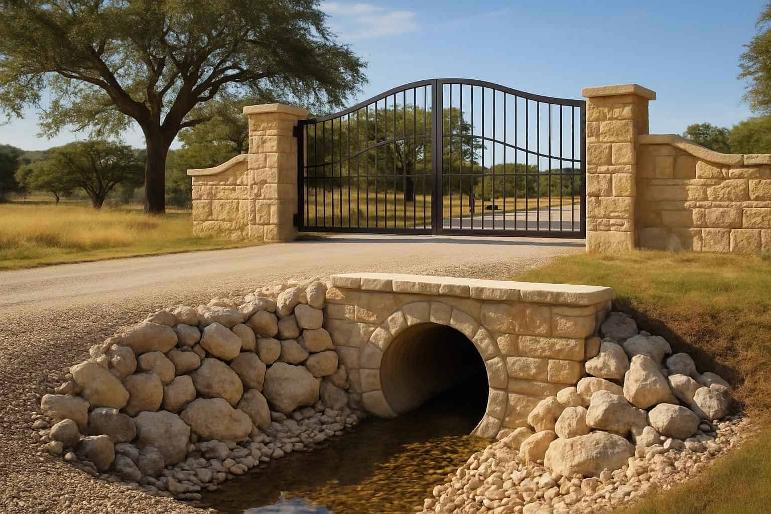 Culvert Install at Entrance in Cypress Mill Texas