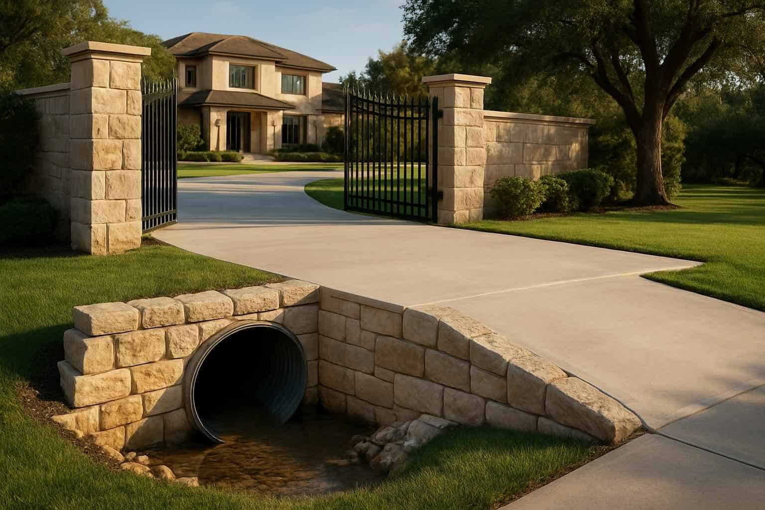 Culvert Install at Entrance in Granite Shoals Texas