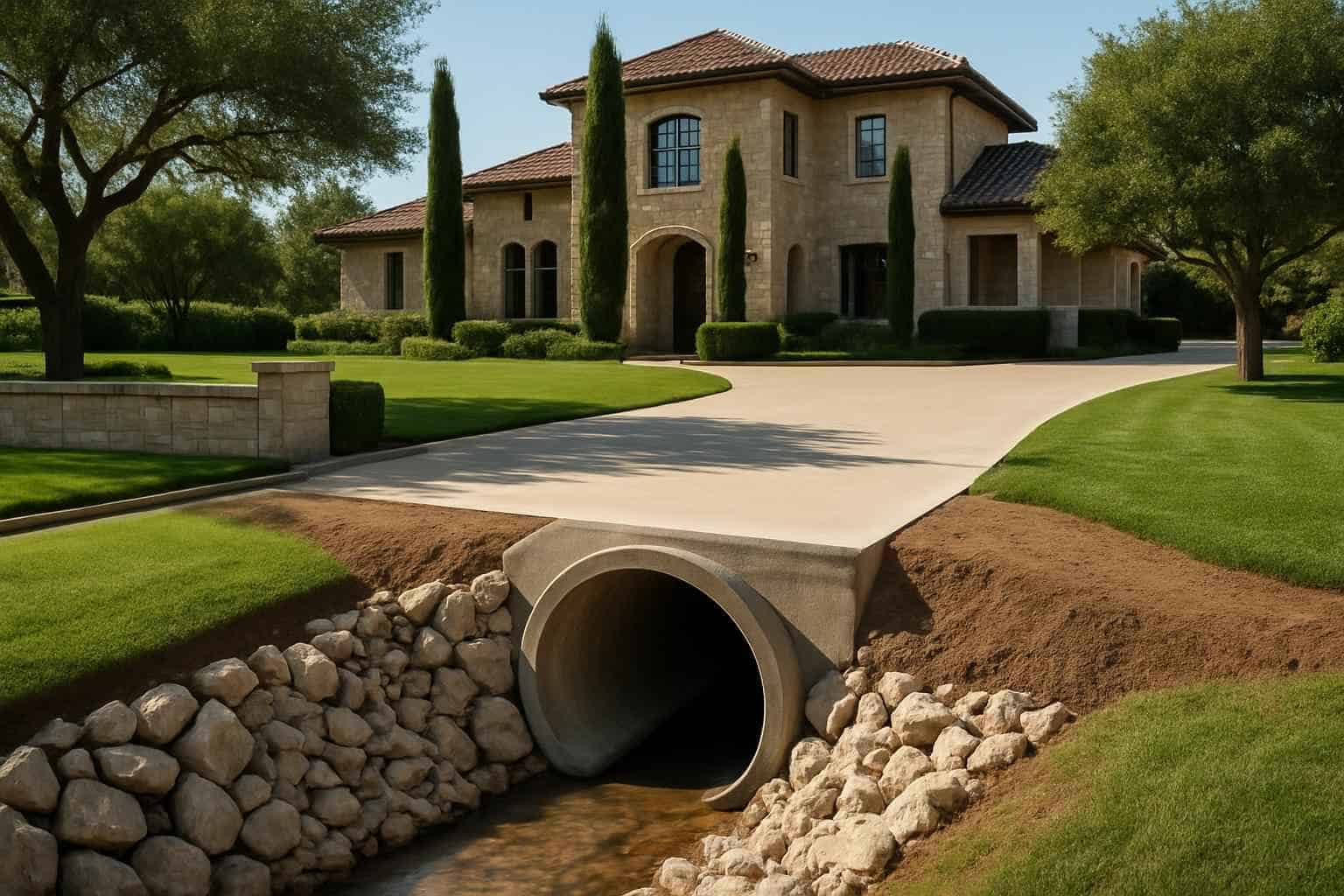 Culvert Install At Entrance In Horseshoe Bay Texas