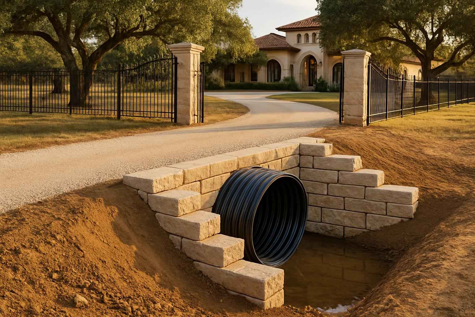 Culvert Install at Entrance in Llano Texas
