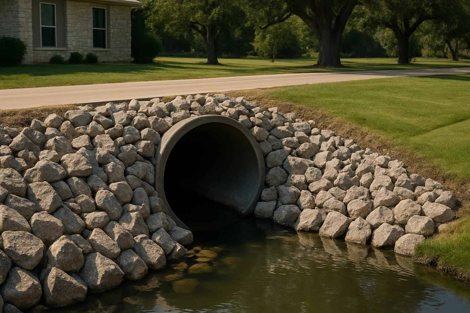Culvert Riprap Protection in Granite Shoals Texas