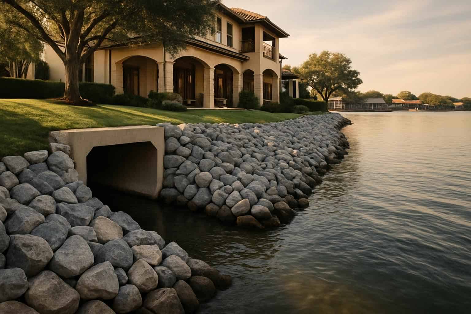 Culvert Riprap Protection in Horseshoe Bay Texas