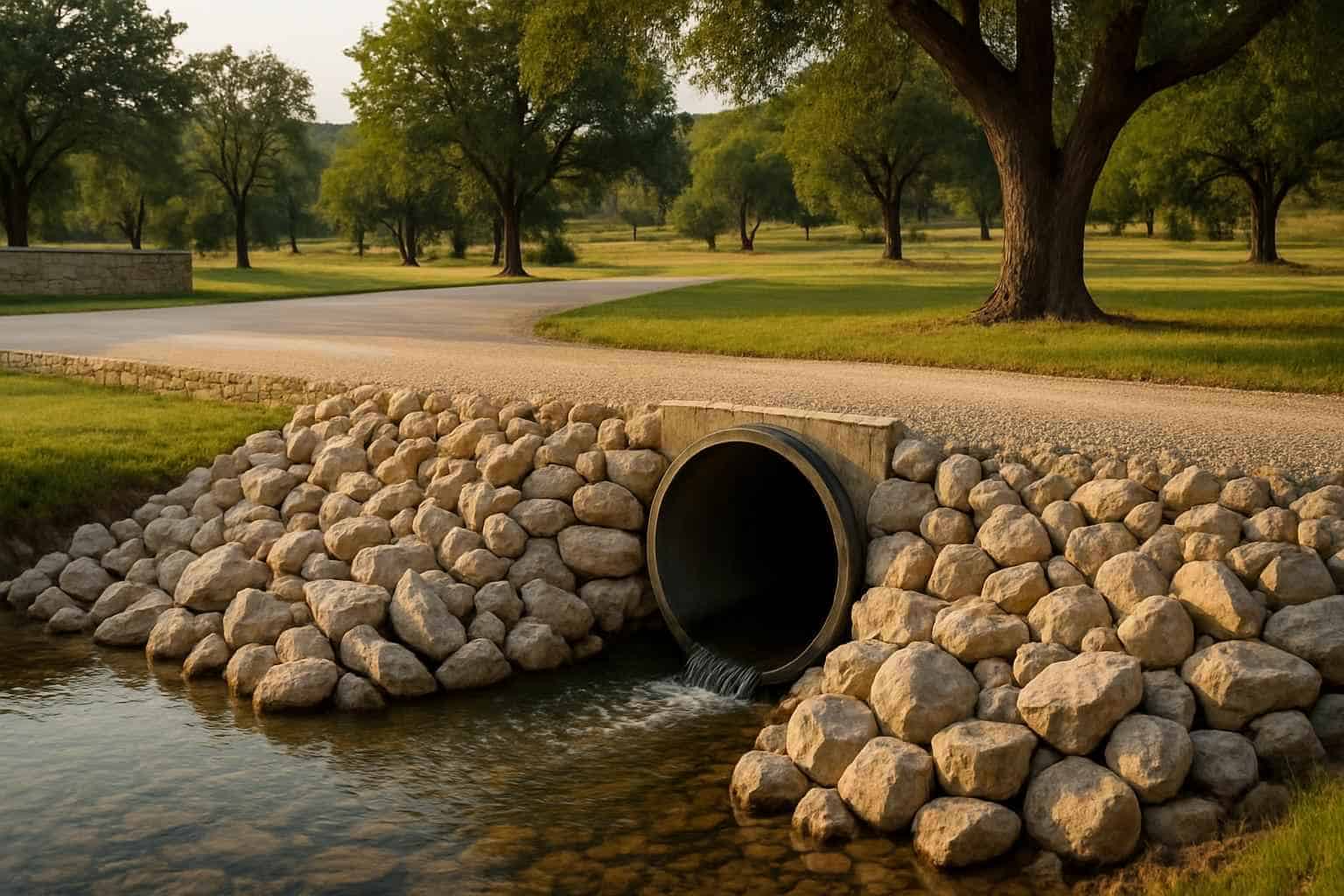 Culvert Riprap Protection in Hunt Texas