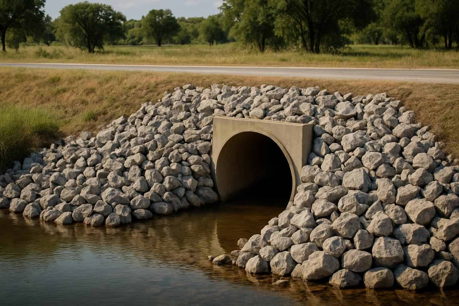Culvert Riprap Protection in Kingsland Texas