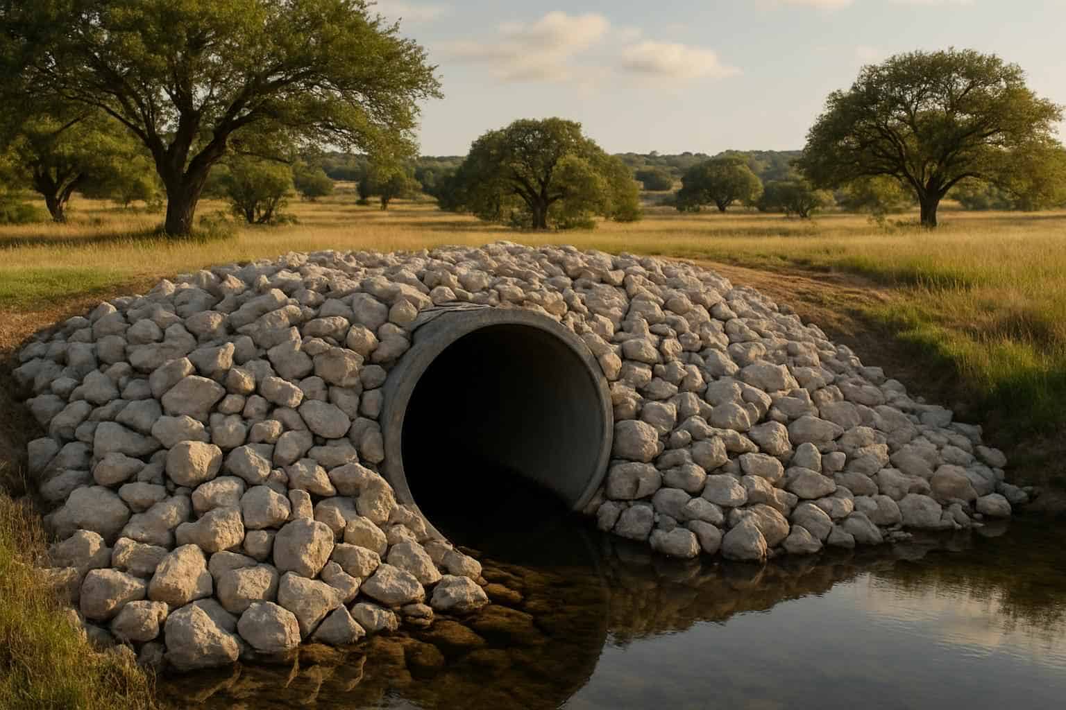 Culvert Riprap Protection in Round Mountain Texas
