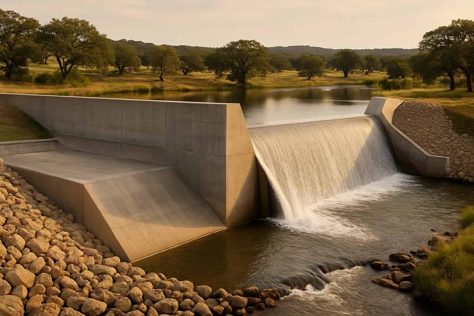 Dam and Spillway Build in Cypress Mill Texas