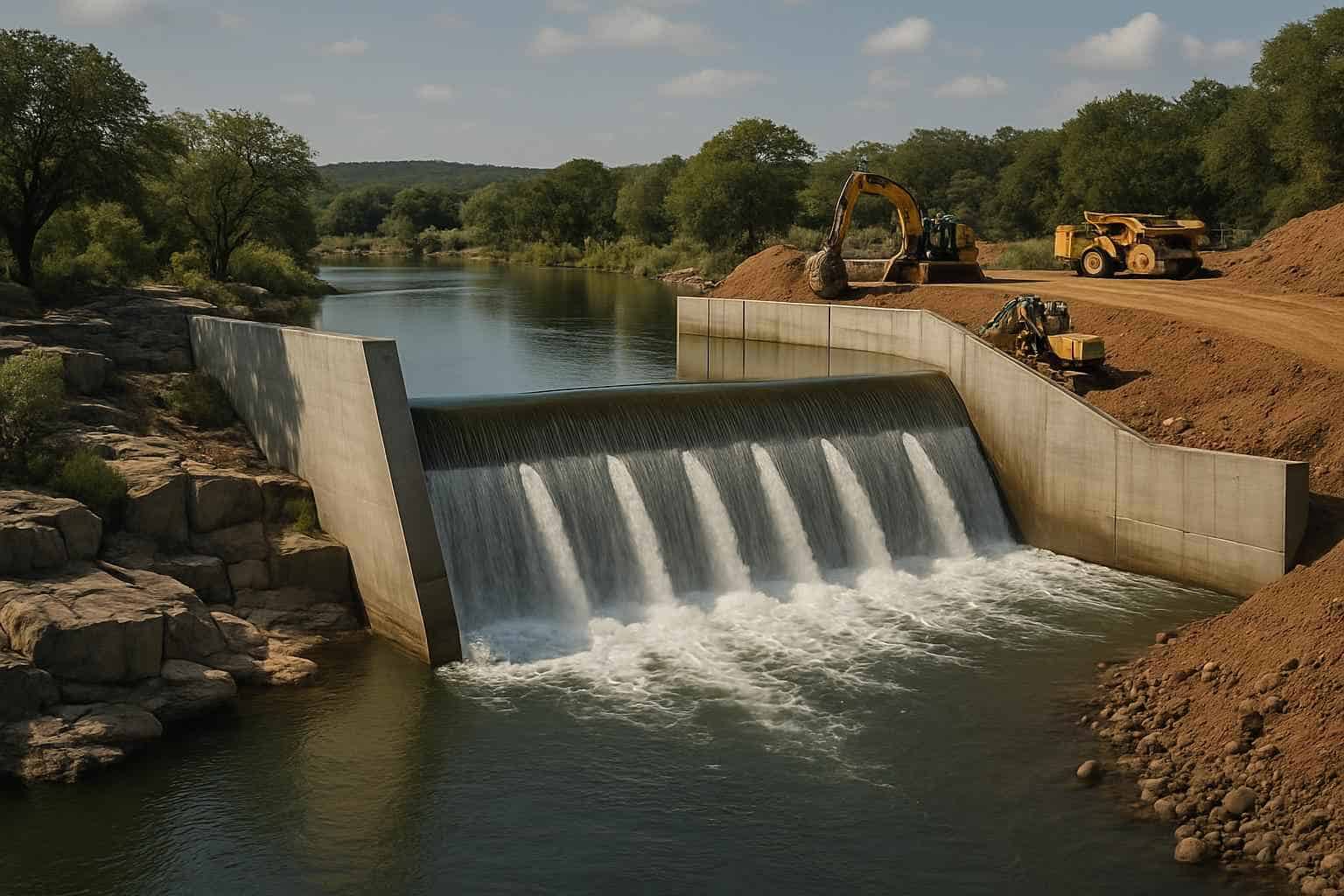 Dam and Spillway Build in Granite Shoals Texas