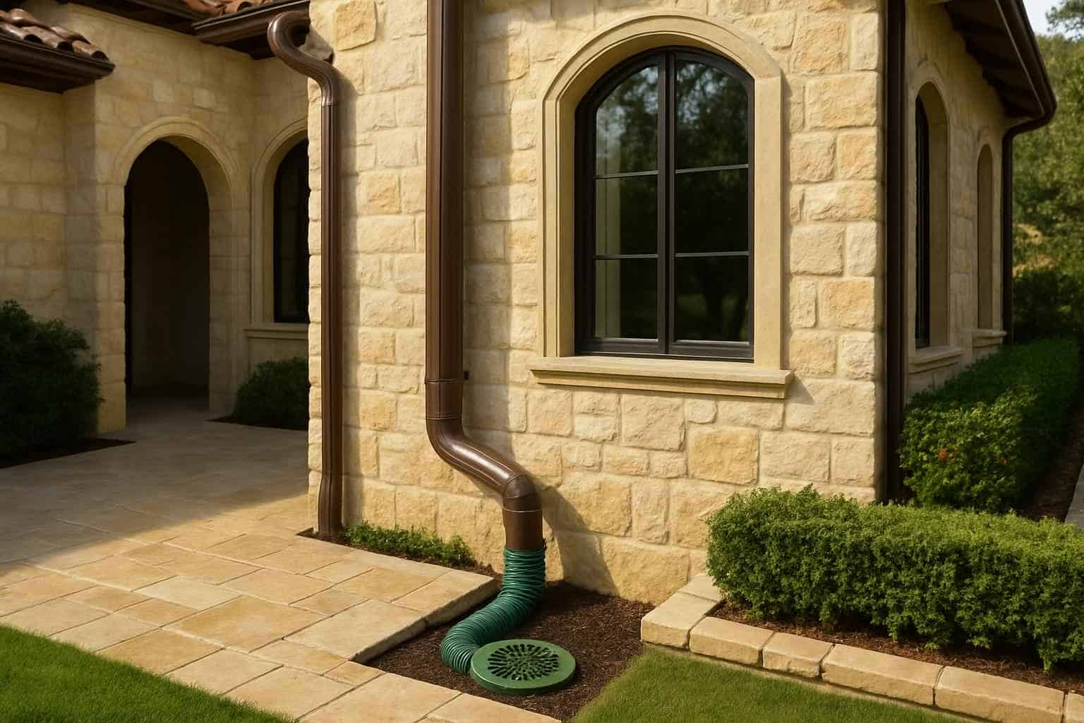 Downspout Drainage Tie Ins in Horseshoe Bay Texas