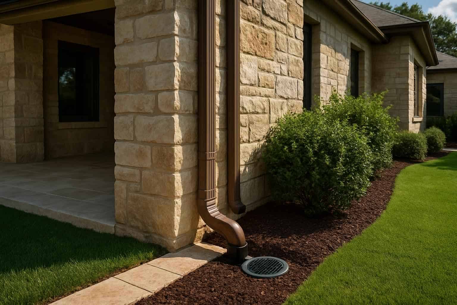 Downspout Drainage Tie Ins in Kingsland Texas
