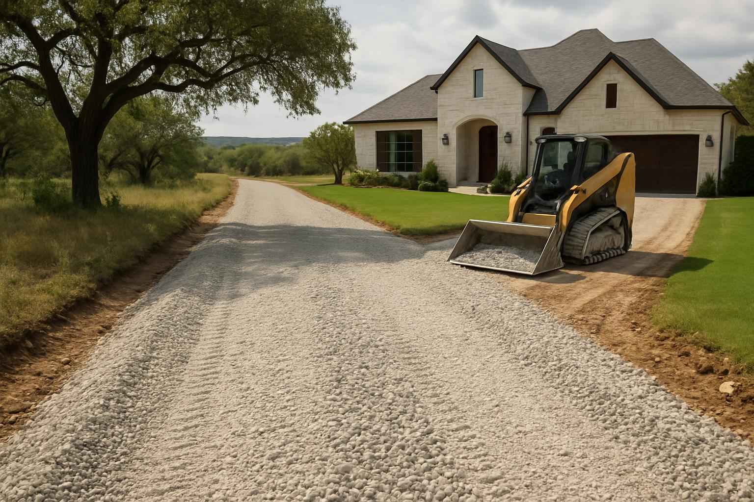 Driveway Base Prep in Round Mountain Texas