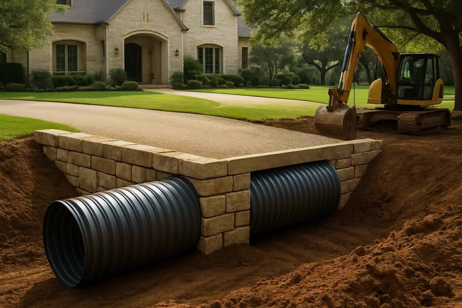 Driveway Culvert Replacement in Cypress Mill Texas