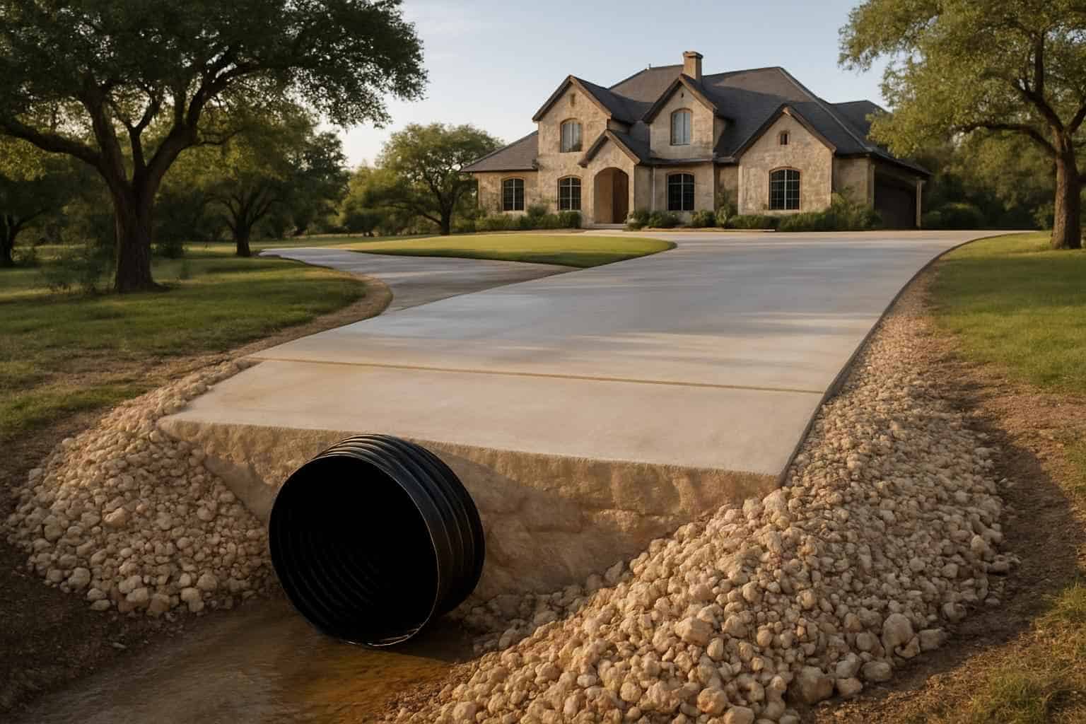 Driveway Culvert Replacement in Round Mountain Texas