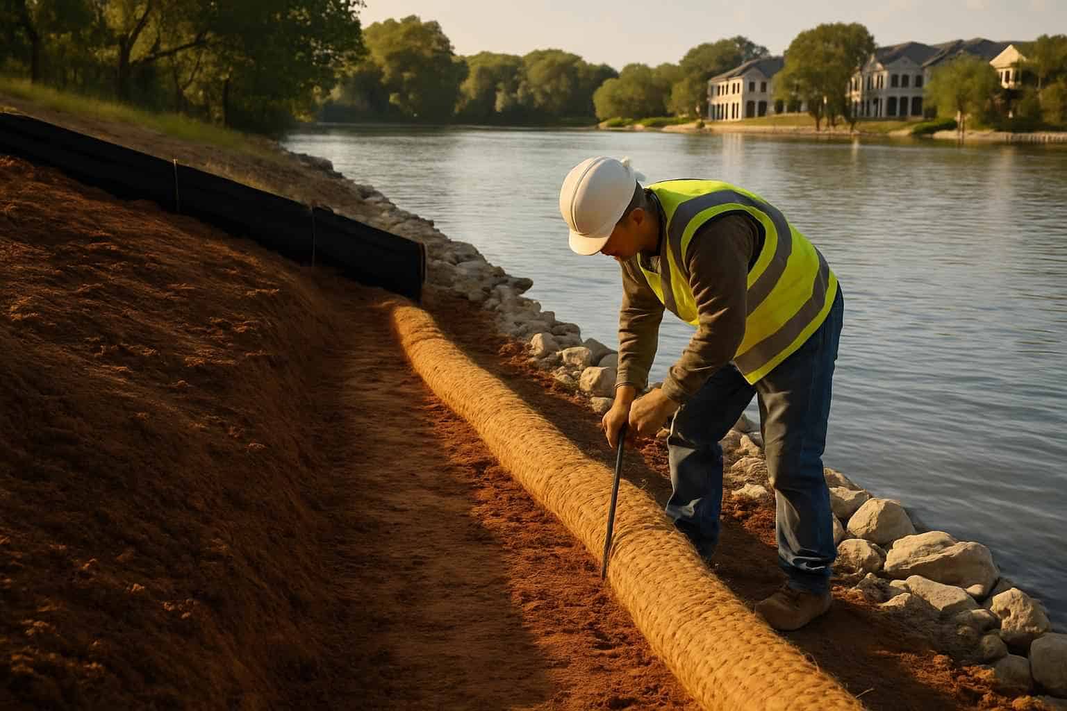 Erosion Control Prep in Cottonwood Shores Texas
