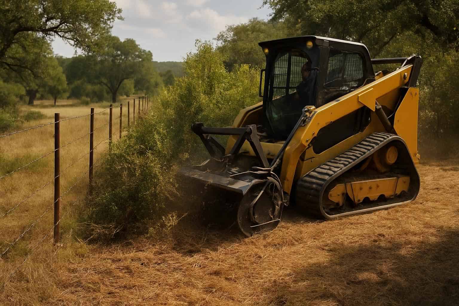 Fence Line Brush Clearing in Boerne Texas