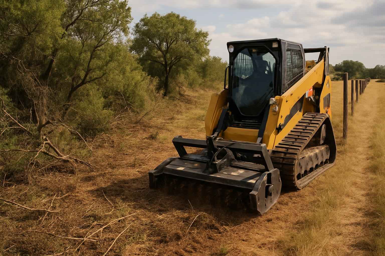 Fence Line Brush Clearing in Granite Shoals Texas