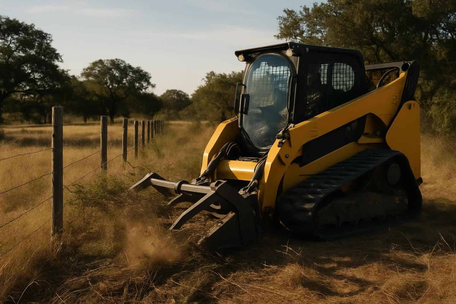Fence Line Brush Clearing in Llano Texas