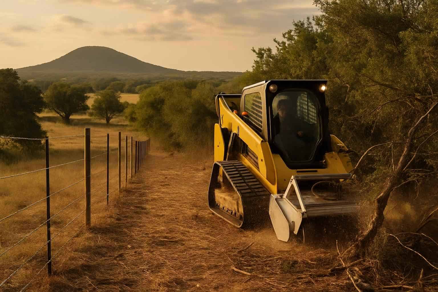 Fence Line Clearing in Round Mountain Texas