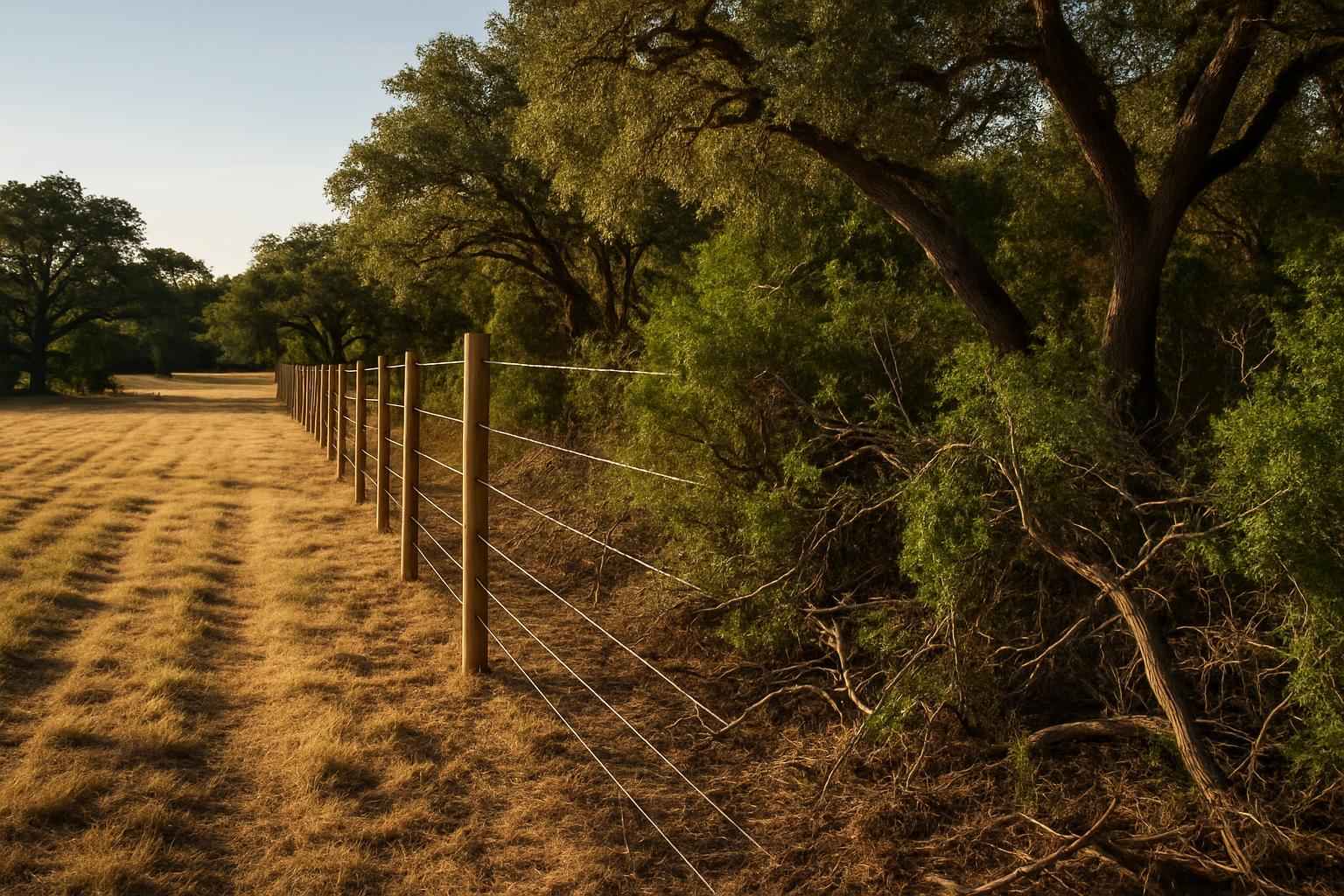 Fence Line Underbrush in Boerne Texas