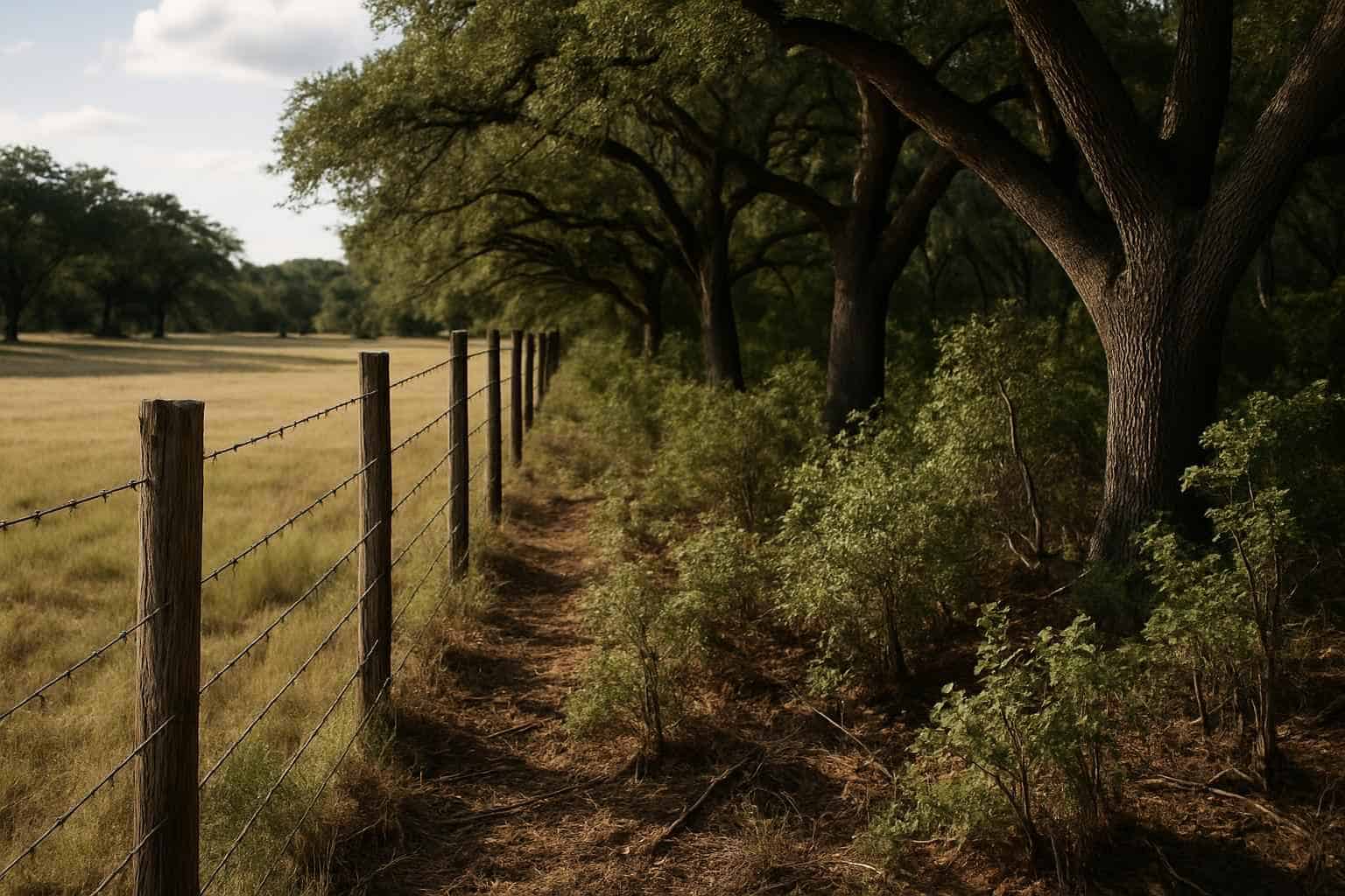 Fence Line Underbrush in Cypress Mill Texas