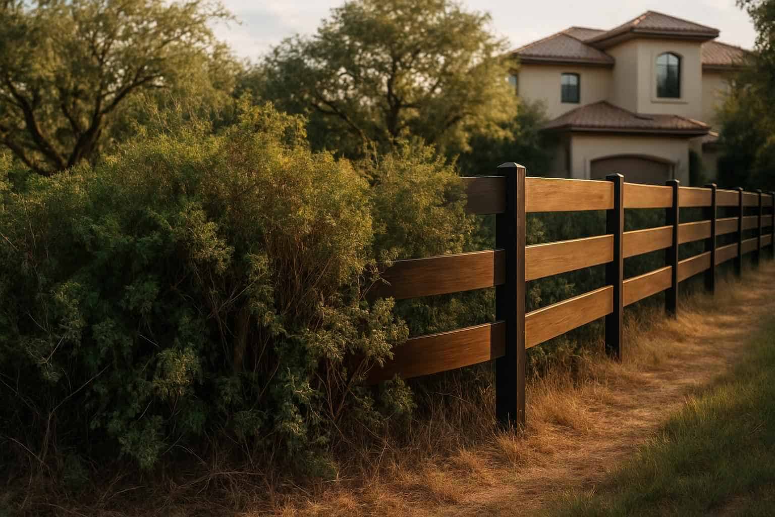 Fence Line Underbrush in Horseshoe Bay Texas