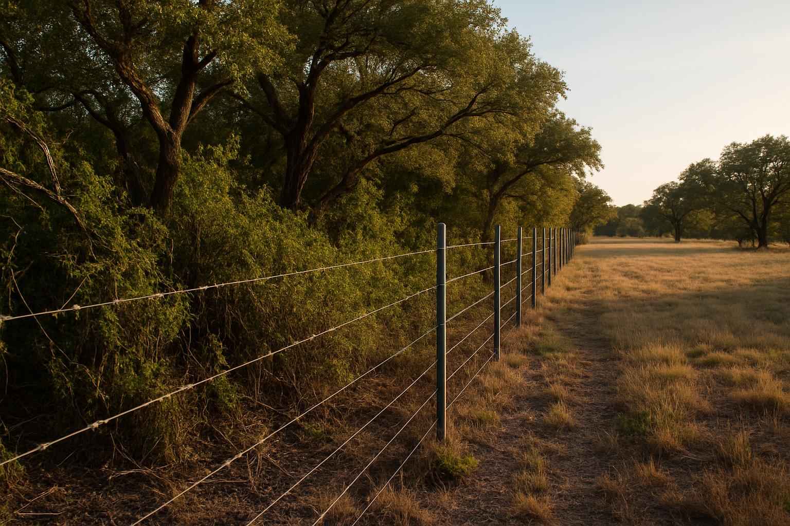 Fence Line Underbrush in Kingsland Texas