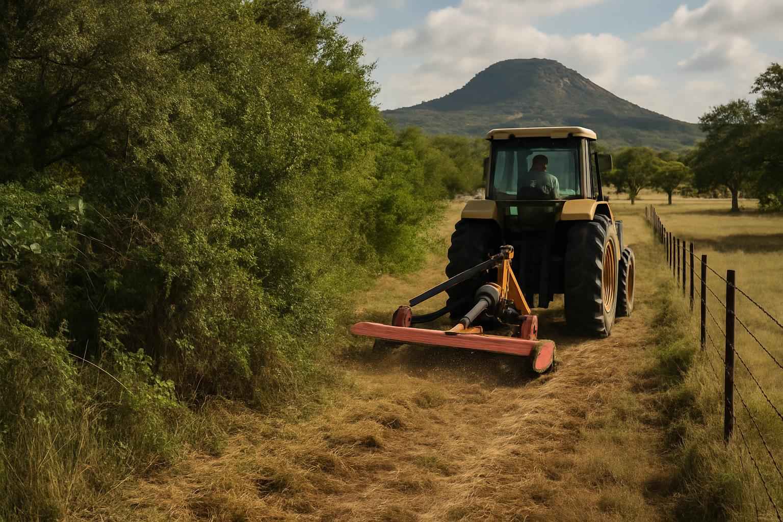 Fence Row Maintenance in Round Mountain Texas