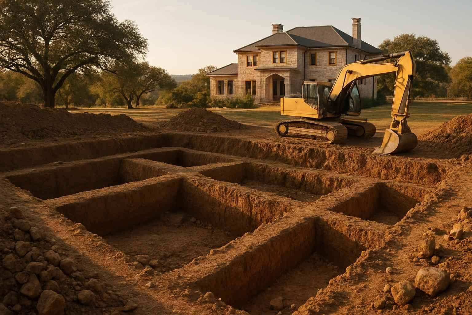 Foundation Excavation in Round Mountain Texas