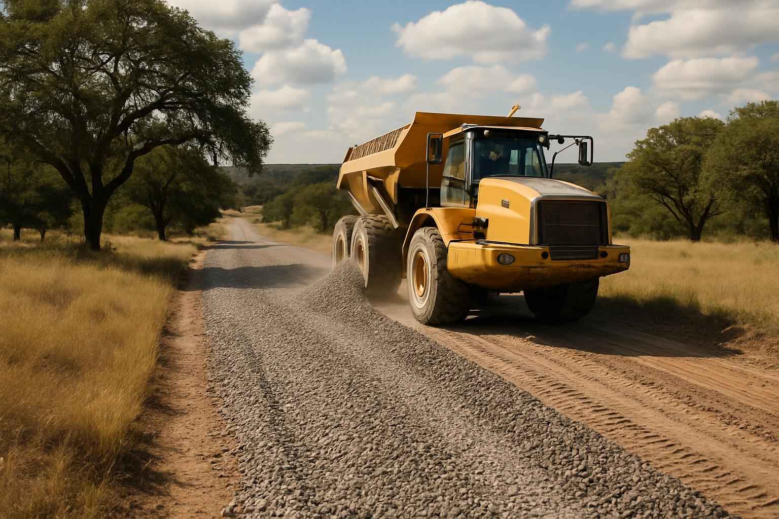 Gravel Road Building in Cypress Mill Texas