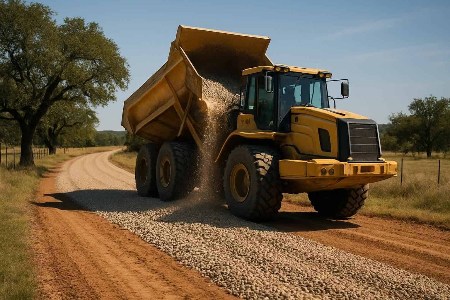 Gravel Road Building in Kingsland Texas