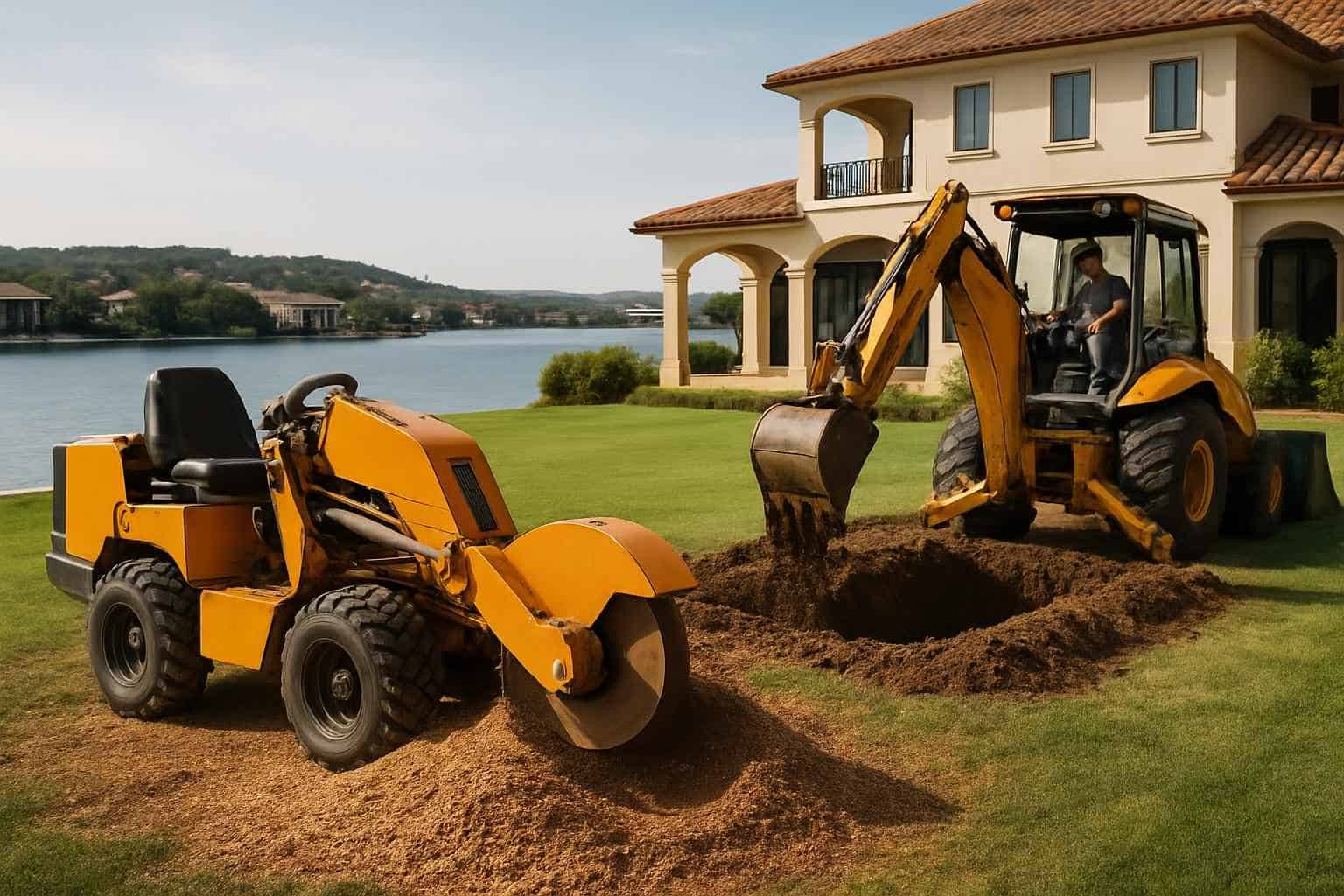 Grind and Backfill in Horseshoe Bay Texas