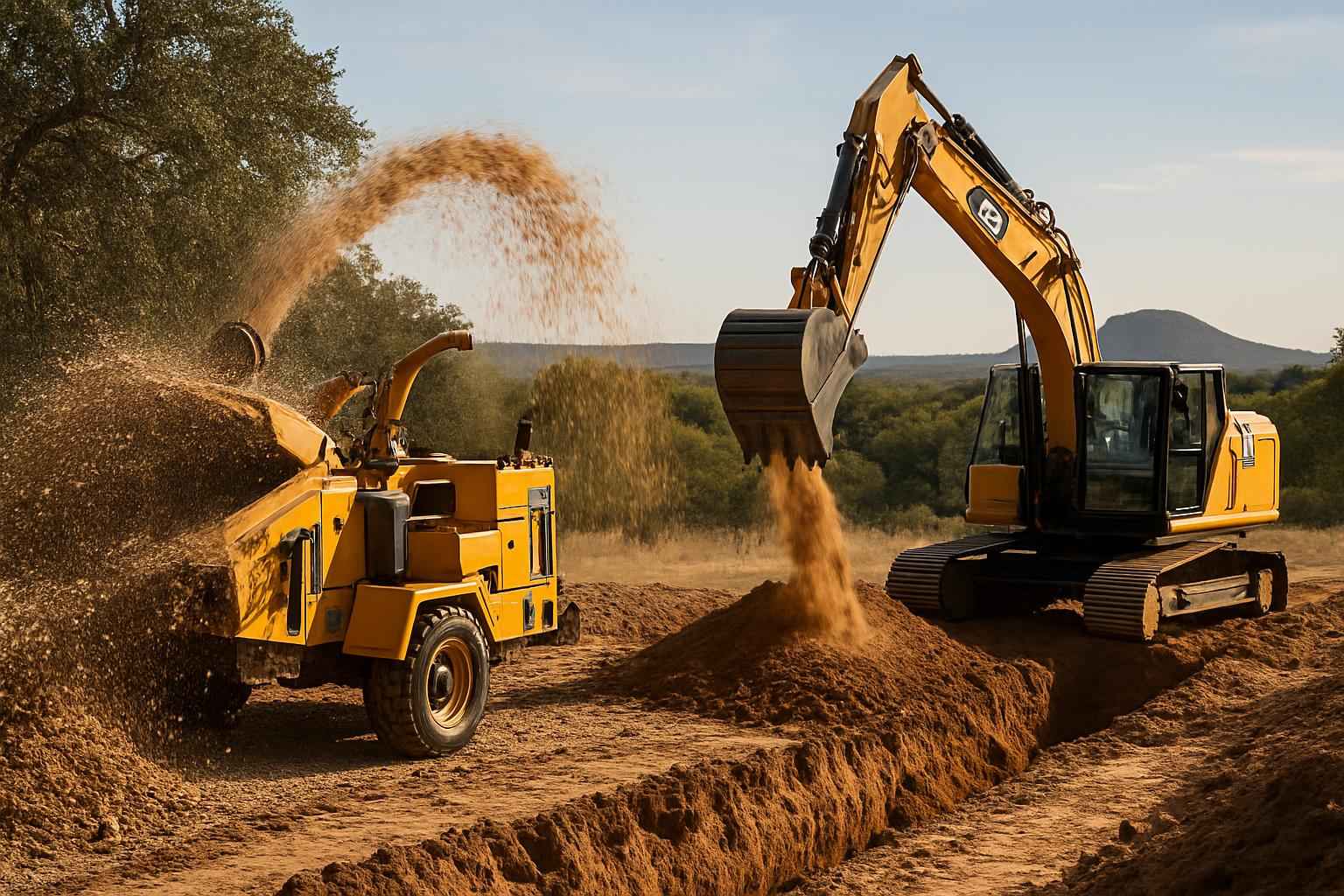 Grind and Backfill in Round Mountain Texas