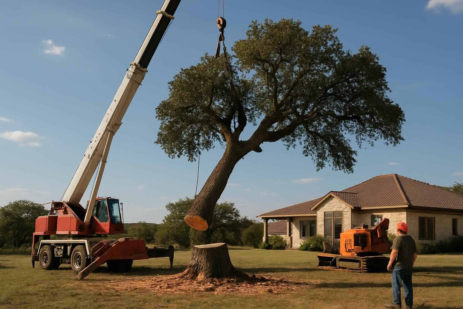 Large Tree Removal in Llano Texas