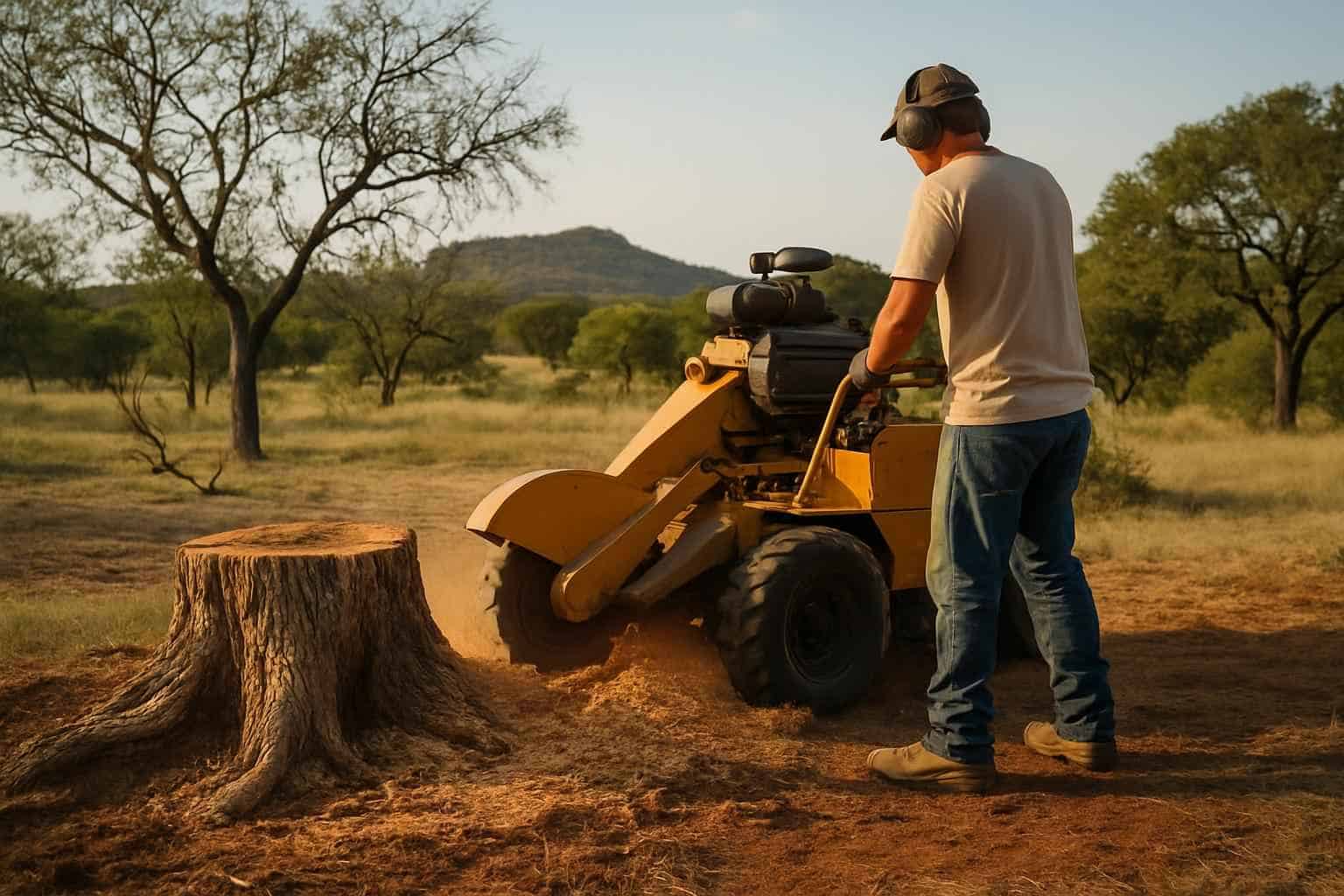 Mesquite Stump Removal in Round Mountain Texas