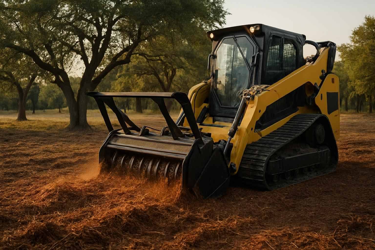 Mulching for Lot Prep in Boerne Texas