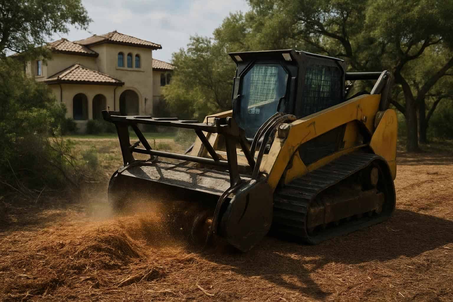 Mulching for Lot Prep in Horseshoe Bay Texas