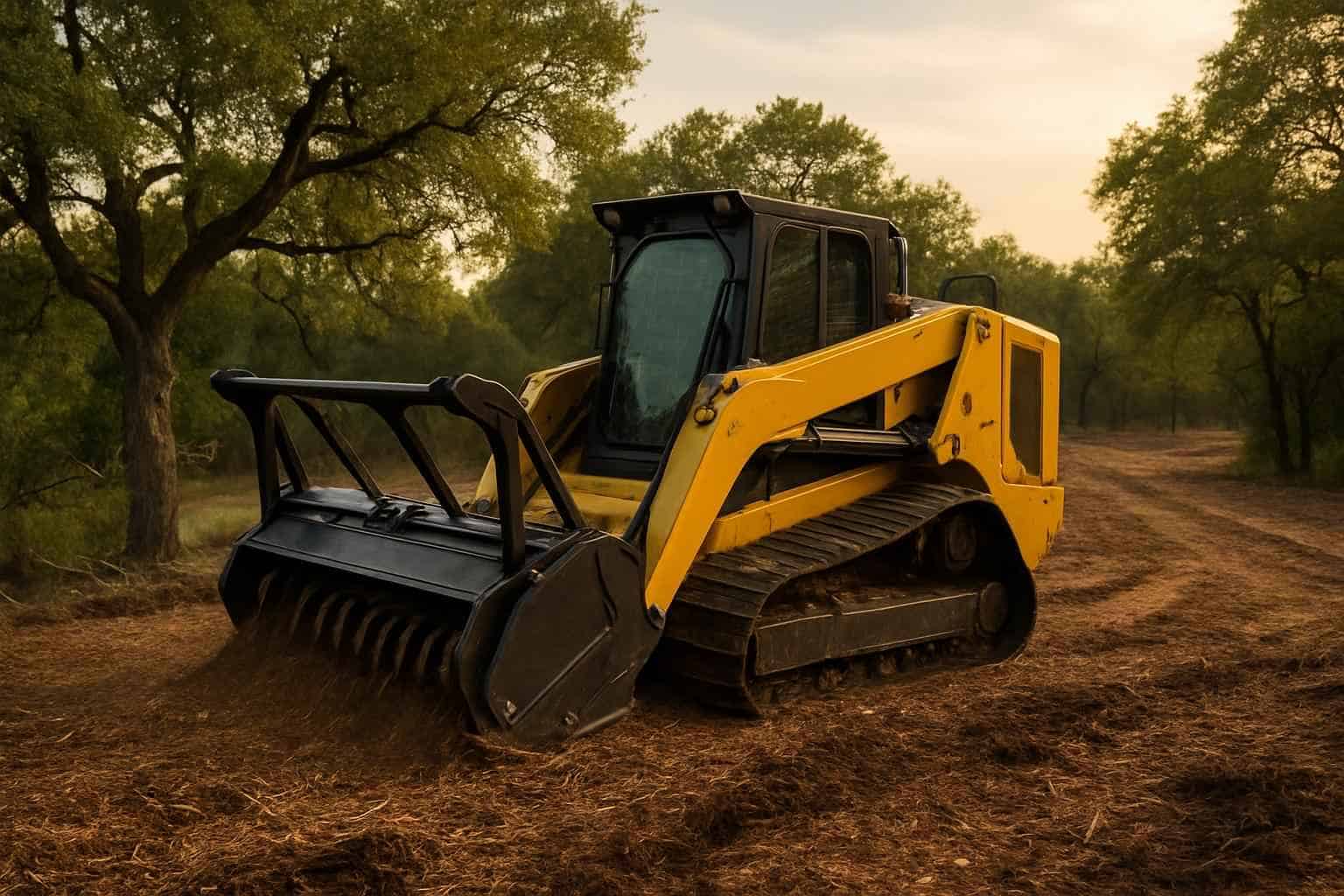 Mulching for Lot Prep in Kingsland Texas
