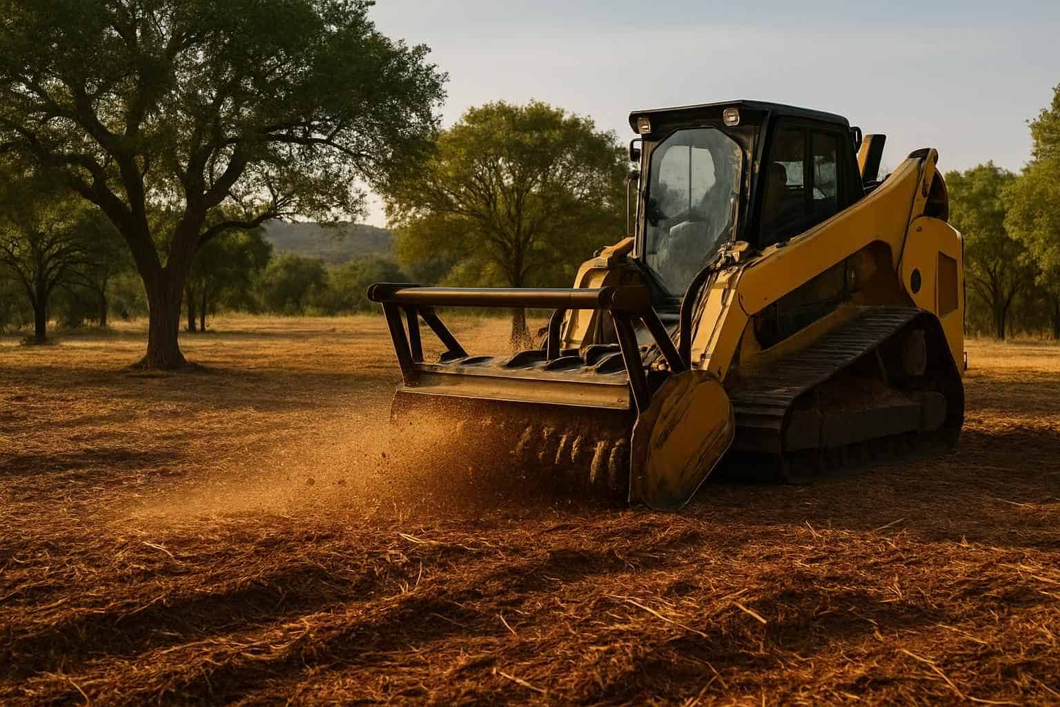 Mulching for Lot Prep in Llano Texas