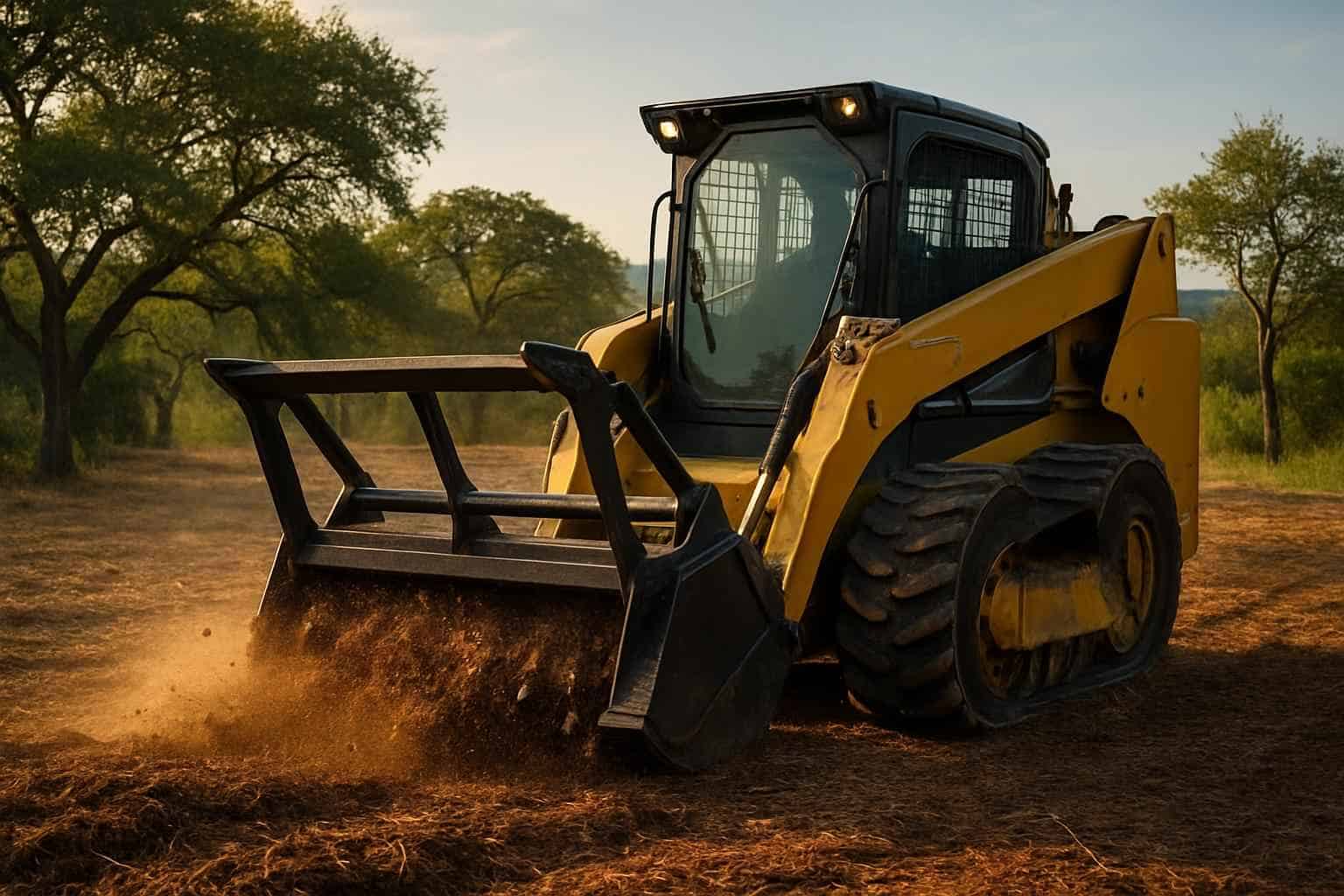 Mulching for Lot Prep in Round Mountain Texas
