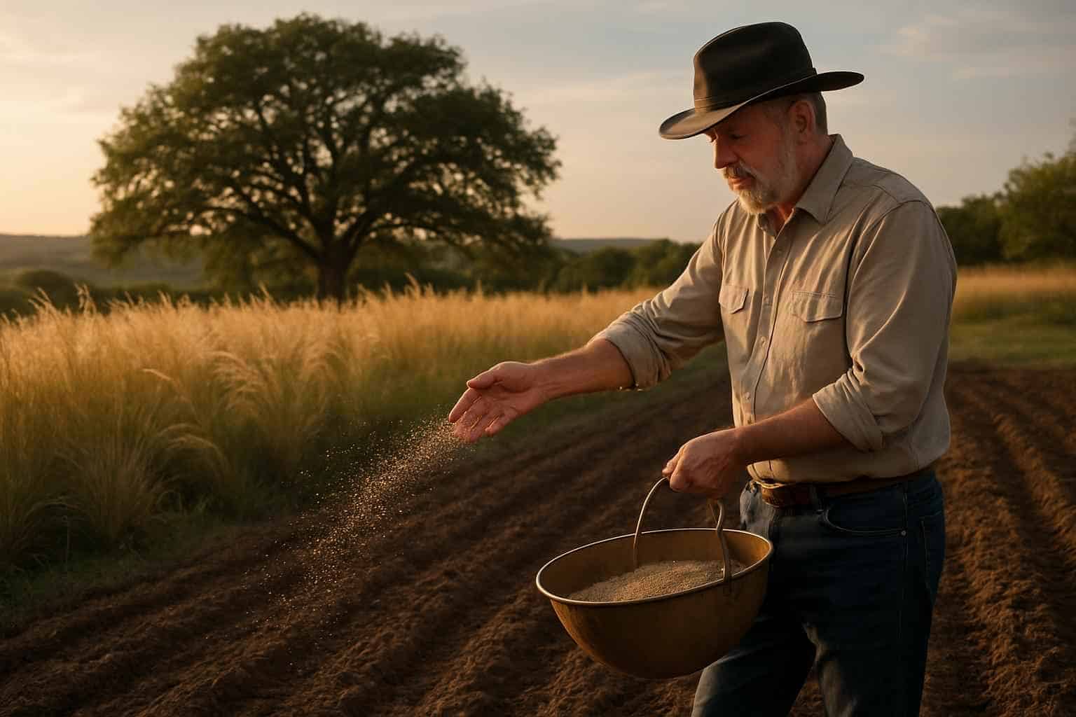 Native Grass Seeding in Cypress Mill Texas
