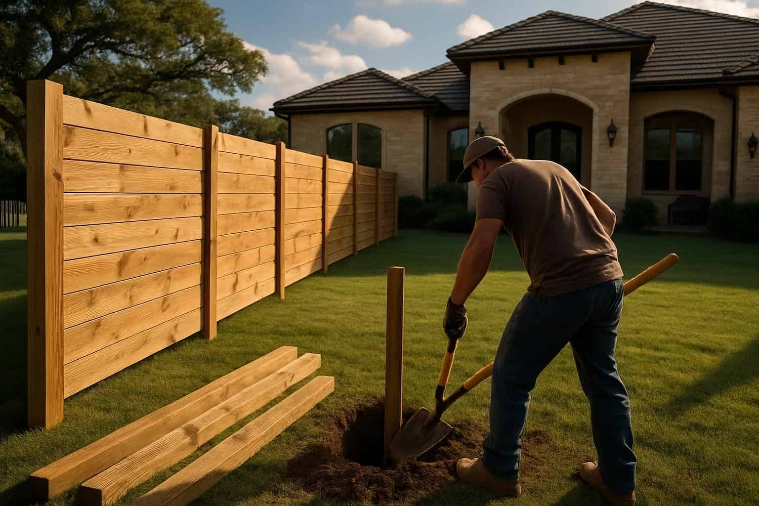 New Fence Installation Prep in Boerne Texas