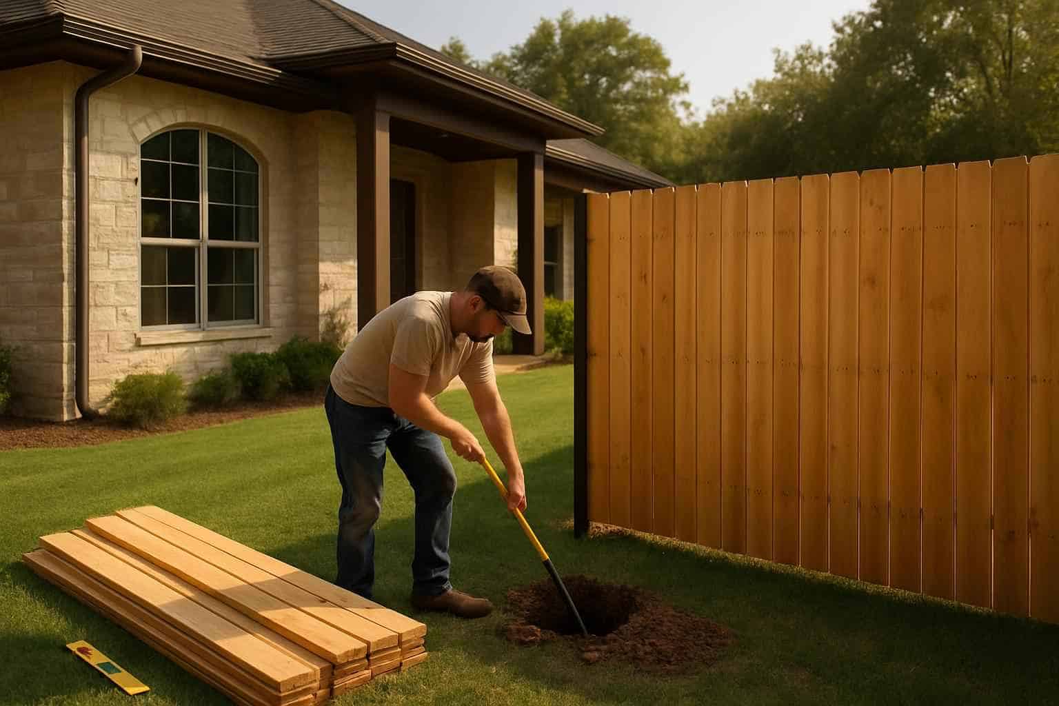 New Fence Installation Prep in Granite Shoals Texas