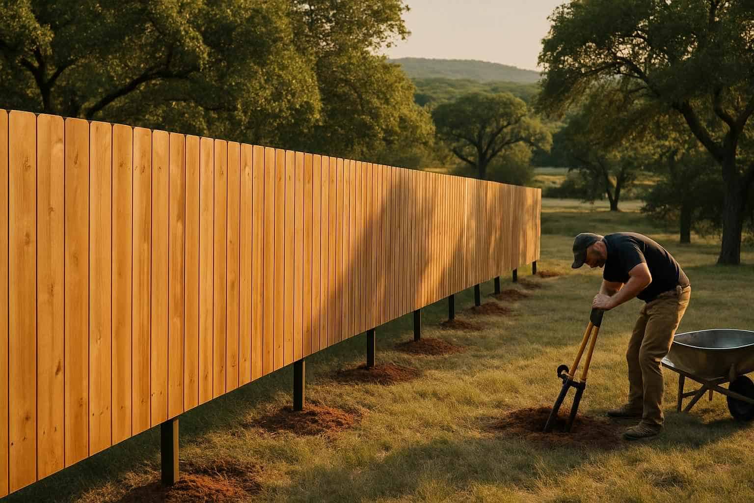 New Fence Installation Prep in Hunt Texas