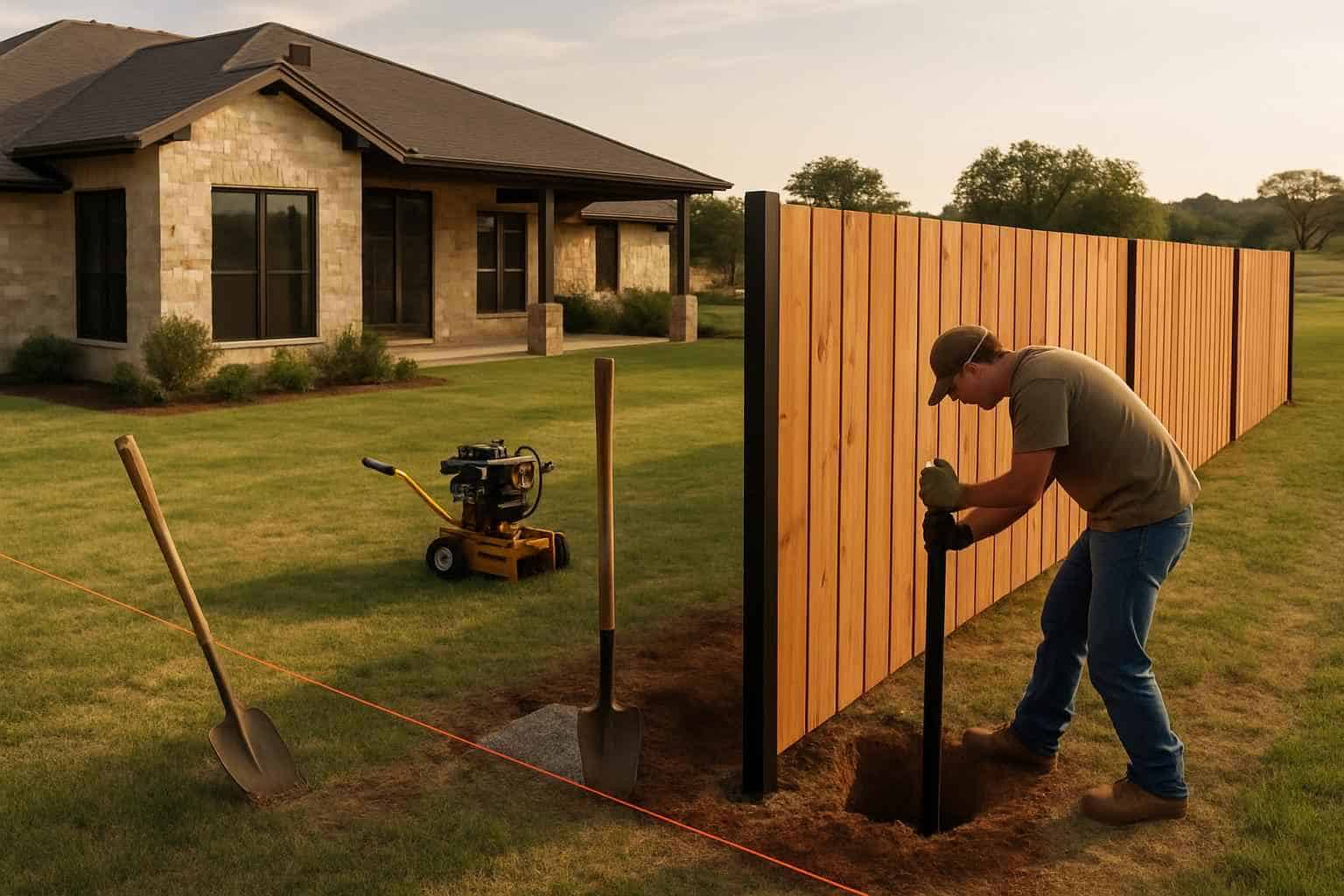 New Fence Installation Prep in Llano Texas