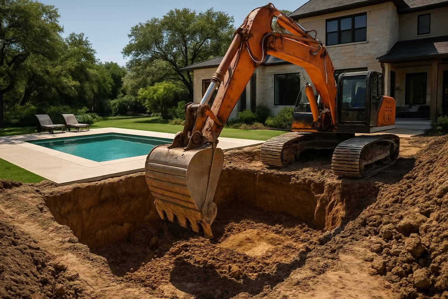 New Pool Dig in Granite Shoals Texas