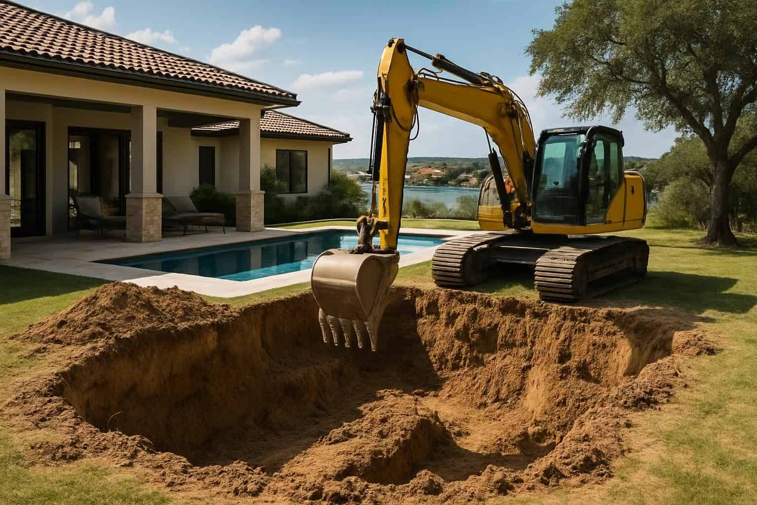 New Pool Dig in Horseshoe Bay Texas