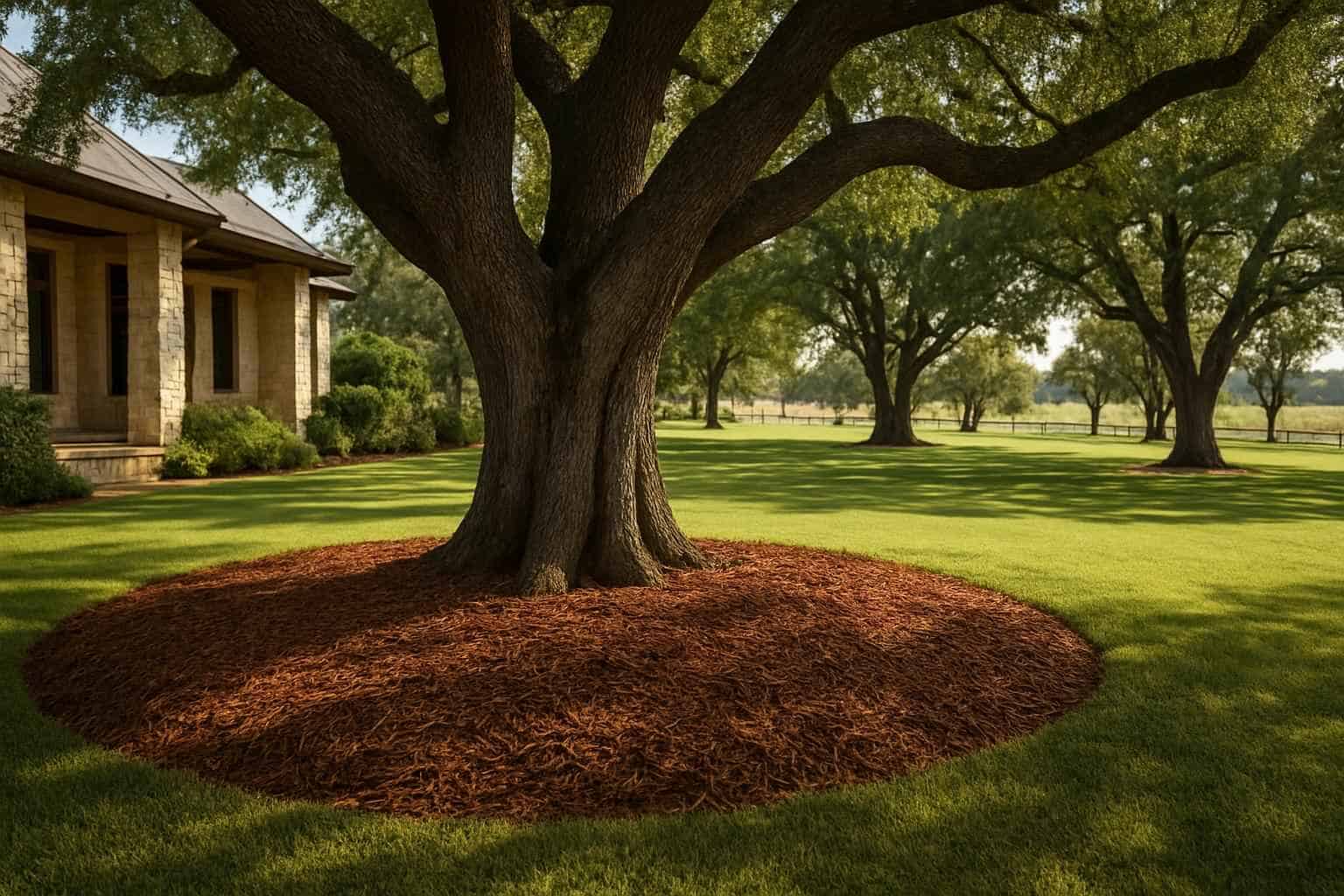 Oak Mulching in Cypress Mill Texas