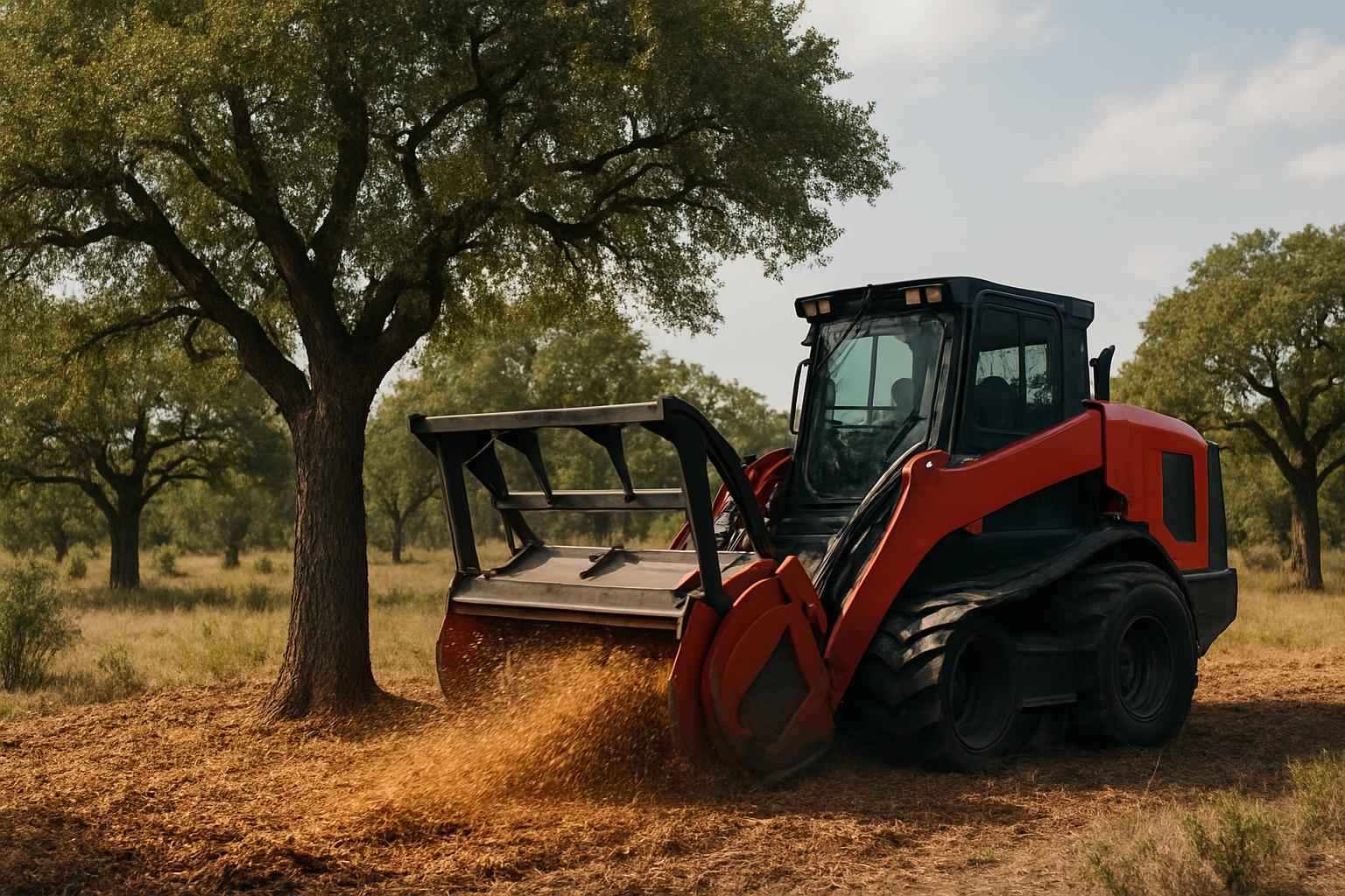 Oak Mulching in Kingsland Texas